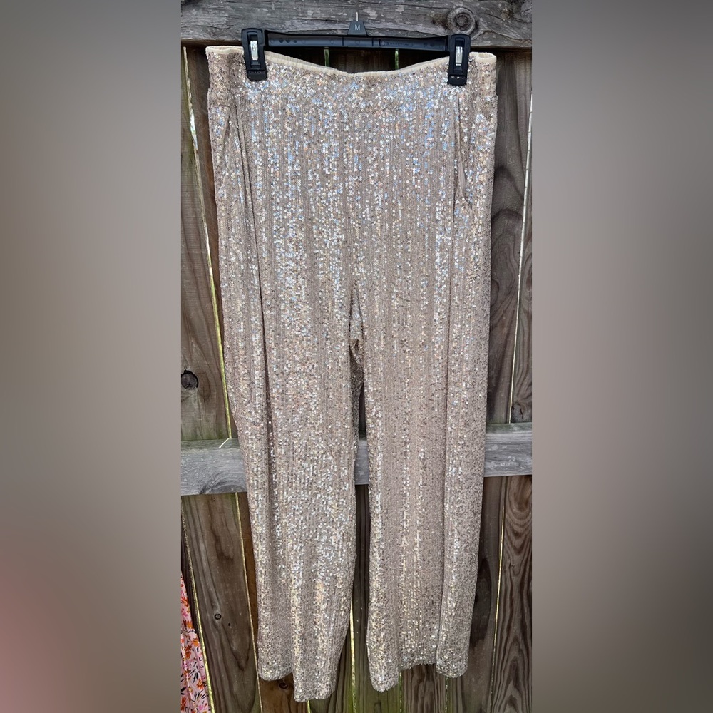 Sequin Women's Pants - Gold